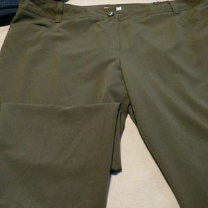 Plus size olive green long pants